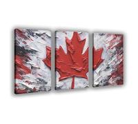 OQUAJK Red And White Canadian Flag Canvas Poster Wall Art Decor Print Picture Paintings for Living Room Bedroom Decoration 08x12inch(20x30cm)