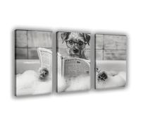 OQUAJK Shetland Sheepdog in The Bathtub Poster Canvas Poster Bedroom Decor Landscape Office Room Decor Gift 24x36inch(60x90cm)
