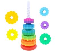 Oqunene Spinning Toy - Premium Stacking Toy for Kids - One Year Old Stacking Toys - Strong ABS Plastic - Rainbow Spinning Wheel Toy - Fun and Engaging Brain Development Toys
