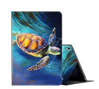 or iPad Air 5th/4th Generation Case 2022/2020 ipad Air 10.9 case,FUYOCWE PU Leather Multi-Angle Slim Stand Flip Smart Cover for iPad Air 5/4 Gen 10.9 inch-Sea Turtle Painting Art
