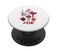 OR Nurse Tools Hearts Flowers Valentine's Day Joke Single PopSockets Adhesive PopGrip