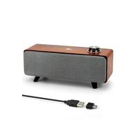 OR O R O W Computer Speakers,10W Soundbar for PC,laptop Speakers with Bluetooth, Wooden Design USB Speakers for desktop,Monitor,Laptop,USB Powered with A to C Adapter(S207) (Brown)