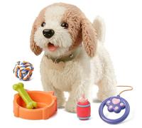 OR OR TU Walking Dog Toys for Kids, Walk and Bark on a Lead, Realistic Interactive Toy Dog Plush Electronic Pets Puppy for Kids 3 4 5 6 7+ Years Old Girls Boys Gift