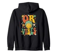 OR Vibes Retro Smile Surgical Tech CST Scrub Tech Surgeon Zip Hoodie