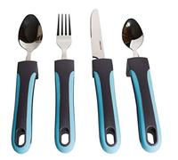 OR8 Wellness Cutlery Set 4 Piece Easy Pick Up Extra Wide Handles with 'Stand Up' Feature. Ideal Dining Aid for The Elderly, Disabled and Those with Limited Dexterity & Tremors