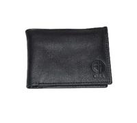 ORA LEATHER Wallet for Men | RFID Blocking with 2 ID Windows, Extra Capacity Bifold Wallet for Men - RFID Blocking Genuine Leather Wallet Plain Black