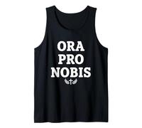 Ora Pro Nobis Latin Religious Cross Christian Prayer Tank Top