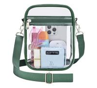 Oraben Clear Bag Stadium Approved Clear Purses Sports Fan Handbags Purses Stadium Events PVC Messenger Bag, Forest Green, S, Vertical Shoulder Bag