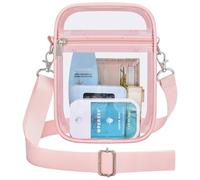 Oraben Clear Bag Stadium Approved Clear Purses Sports Fan Handbags Purses Stadium Events PVC Messenger Bag, Pink, S, Clear Bag