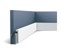 Orac Skirting SX171 200 cm x 10 cm x 2.2 cm Extruded polystyrene (HDPS) flat stepped with cable recess pre-primed