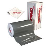 ORACAL 651 Gloss Dark Grey Adhesive Craft Vinyl for Cameo, Cricut & Silhouette Including Roll of Clear Transfer Paper (6ft x 12")