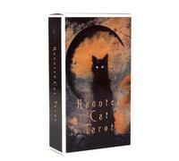 Oracle Cards, Haunted Cat Tarot Deck, 78-Card Fortune Telling, Board Game for Divination, English Version Standard Tarot Deck, Witch Gift, Party Favors, Gathering, 10.5x7x3cm