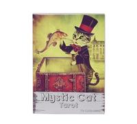 Oracle Deck, Mystic Cat Divination, Fate Card, 78Pcs Tarot Cards, Portable Set Spiritual Guide Board Table Games English Version for Beginners and Experts, 3.54x2.56 Inches