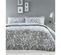 Oracle Goemetric Duvet Cover and Pillowcase Bed Set, Polycotton, Duck Egg, Double