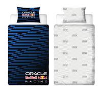 Oracle Red Bull Racing Officially Licensed Single Duvet Cover Set | Automatic Design Reversible 2 Sided Blue Bedding Including Matching Pillow Case Single Bed Set | Polycotton