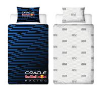 Oracle Red Bull Racing Officially Licensed Single Duvet Cover Set | Automatic Design Reversible 2 Sided Blue Bedding Including Matching Pillow Case Single Bed Set | Polycotton