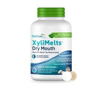 OraCoat XyliMelts Dry Mouth Relief Moisturizing Oral Adhering Discs 100 Count Mild Mint with Xylitol for Dry Mouth Stimulates Saliva Non-Acidic