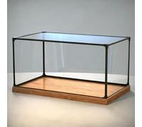 Oracra 60 50 45 40 25 cm Wide Acrylic Storage Box Cube Rectangular, Extra Large Clear Acrylic Display Cabinet Dust Cover, Wood Bottom Toy Showcase(50x50x60cm(20"x20"x24"))