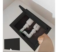 Oracra Access Panel 4" - 14" Ceiling Hatch Access Door for Plumbing, Aluminum Wall Hole Inspection Panel Click Opening, Rectangular Revision Box Door Plate(Black,7.8x7.8in/20x20cm)