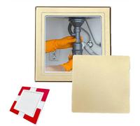 Oracra Access Panel Self Adhesive Plumbing Cover Plates for Shower, 13 10 8 6 5 Inch Square Access Door Panel, No Drilling Rv/Attic Electric Cord Inspection Hole(Gold,125x125mm/5x5in)