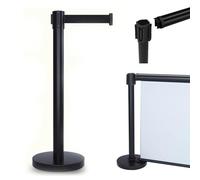 Oracra Custom Crowd Control Poster Barriers, Commercial Printed Stanchions Banner Display, Rollersign Sign Holder Queue Line Divider, Easy Connect(Single Sign Stanchions)