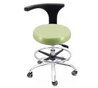 Oracra Ergonomic Saddle Stool with Wheels, Professional Leather Swivel Rolling Chair, Adjustable Lift Chair for Tattoo/Spa/Dental, Customizable Seat Color (Color : Green)
