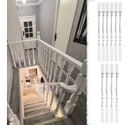 Oracra Matte White Stair Balusters Painted, Solid Wood Decorative Spindles for Indoor Step Staircase, Stairway Railing Newel Post Kit for Home Improvement(10 pcs)