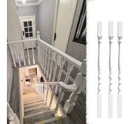 Oracra Matte White Stair Balusters Painted, Solid Wood Decorative Spindles for Indoor Step Staircase, Stairway Railing Newel Post Kit for Home Improvement(3 pcs)