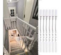 Oracra Matte White Stair Balusters Painted, Solid Wood Decorative Spindles for Indoor Step Staircase, Stairway Railing Newel Post Kit for Home Improvement(6 pcs)