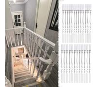 Oracra Matte White Stair Balusters Painted, Solid Wood Decorative Spindles for Indoor Step Staircase, Stairway Railing Newel Post Kit for Home Improvement(25 pcs)