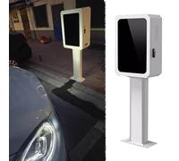 Oracra Outdoor EV Charging Pillar Holder for Tesla, Floor Mounted EV Charger Station Pedestal, Weatherproof Electric Car Charging Cable Column(White)