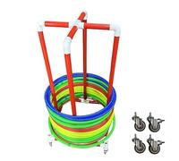 Oracra Rolling Equipment Hula Hoop Storage Rack with Wheels, Pvc Gym Hoops Holder Stand, Stand Up Hoola Display Cart for Middle School PE Classes(30cm (11 3/4"))