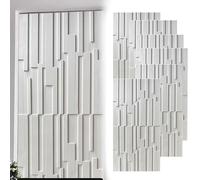 Oracra Wall Paneling Bathroom Wall Covering Panels Black White, 12mm Thick Wall Cladding Paneling Cuttable, 6 Pack Decorative Imitation Brick Wallpaper Veneer(White)