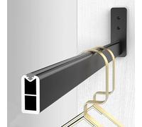 Oracra Wardrobe Rail 3mm Thick Metal Closet Bar Holders, Square Closet Organizer Hanger Rack with Silent Strip, 30 40 46 50 61 76 92 Cm Space Saver Hanging Pole(100cm(39 3/8"))