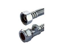 Oracstar 15mm x 1/2" x 300mm Flexible Tap Connector with Isolating Valve