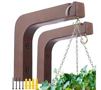 Oradrem 2 Pack Wooden Wall Hooks for Hanging Plants,Lanterns,Flower Bracket,Wind Chimes,Bird Feeders,Macrame Plant Hangers,5.9 inch Wooden Plant Hangers for Indoor Outdoor, Walnut Color