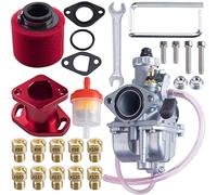 ORAEVY VM22 Racing Performance Mikuni Carburetor Carb Mainfold Intake Pipe Fit For Predator 212cc GX160 Honda GX200 CT200U 196cc KT196 Clones Go Kart Mini Bike Race Kart (Red)
