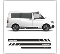 ORAFOL Black Matte Vinyl Vehicle Specific Fit Side Stripes & Tailgate Sticker for VW T6.1, T6, T5, California, Multivan, Bulli, Vito - High Performance Cast