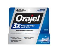 Orajel 3X for Mouth Sores: Maximum Strength Gel Tube 0.42oz- From #1 Oral Pain Relief Brand