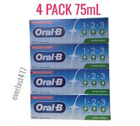 Oral-B 1.2.3 Extra Fresh Toothpaste 75ml With Active Fluoride 4 Pack
