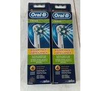 Oral-B 2x 4 pack (8 heads total) Cross Action White Toothbrush Replacement Heads