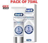 Oral-B 3D White Clinical Whitening Toothpaste Bright Brilliance 75ml PACK OF 1&2