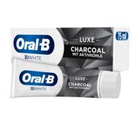 Oral-B 3D White Luxe Charcoal Whitening Toothpaste, with Activated Carbon, Removes up to 100% of Surface Discolouration, Fresh Peppermint, 75 ml
