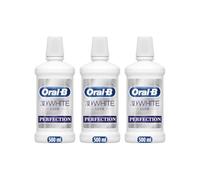 Oral-B 3D White Luxe Perfection Mouthwash, Fresh Breath, 500ml, Pack of 3