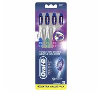 Oral-B 3D White Luxe Pro-Flex Manual Soft Toothbrush, 4 Count