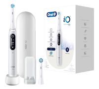 Oral-B iO Series 6 Electric Toothbrush, 2 Replacement Toothbrush Heads, 5 Cleaning Modes for Dental Care, Magnetic Technology, Display & Travel Case, Designed by Braun, White