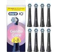 Oral-B 8 x Gentle Care Replacement Brushes, Genuine Black, Softest Brushing, Suitable for Sensitive Gums, Round Brush for Oral B iO Electric Toothbrushes