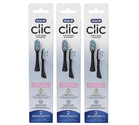 Oral-B Clic Toothbrush Sensitive Clean Replacement Brush Heads, Black, 2 Count (Pack of 3)