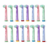 Oral B Compatible Kids Toothbrush Head | OralVista 16 Pack Colourful Electric Toothbrush Heads for Kids | Soft for Sensitive Gums | Fun Design Makes Brushing Enjoyable | Easy Fit & Durable