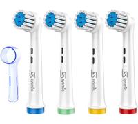 Oral B Compatible Replacement Electric Toothbrush Heads Soft, 4 Pack | Gentle Clean for Sensitive Gums, Soft Round Bristles, Fits Most Oral B Pro Handles, Includes 1 Protective Head Cover